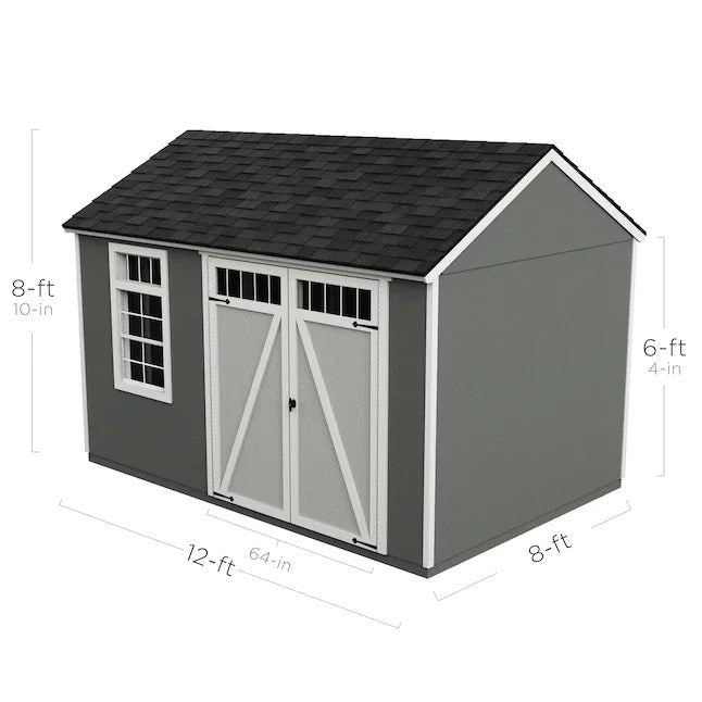 Heartland Coronado 12-ft × 8-ft Gable Engineered Storage Shed (Floor Included)