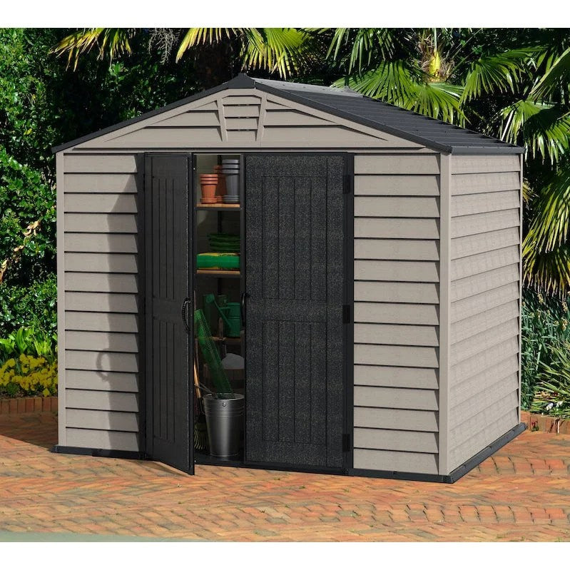 DuraMax StoreMax Plus 10.5 × 8 ft Vinyl Storage Shed with Moulded Floor