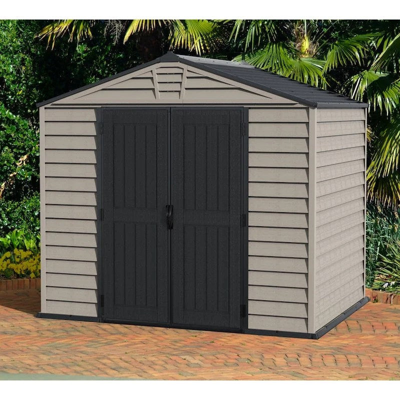 DuraMax StoreMax Plus 10.5 × 8 ft Vinyl Storage Shed with Moulded Floor